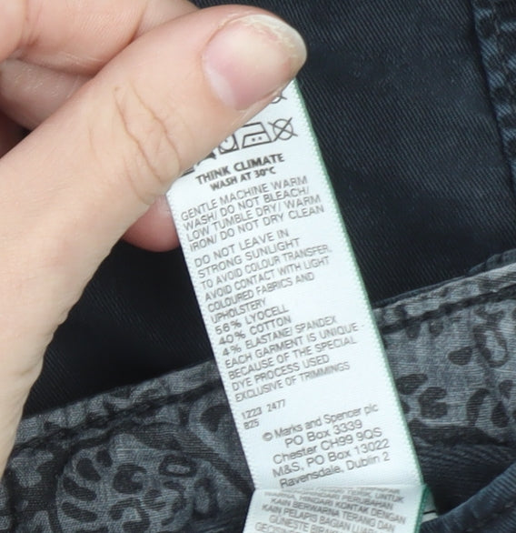 Marks and Spencer Men's Blue Cargo Trousers L Regular Fit