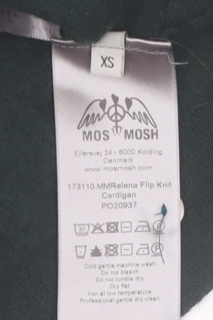 Mos Mosh Women's Green Collared Wool Blend Cardigan XS