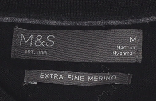 Marks and Spencer Men’s Black Extra Fine Merino Wool Jumper M