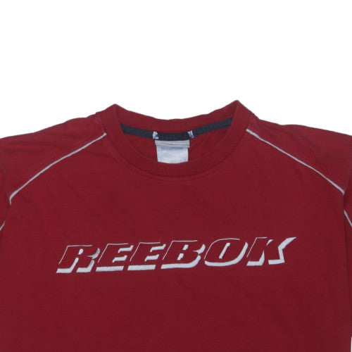 Reebok Mens Red Short Sleeve Crew Neck Cotton Sports T-Shirt Size M