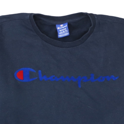 Champion Mens Blue Logo Pullover Sweatshirt Medium