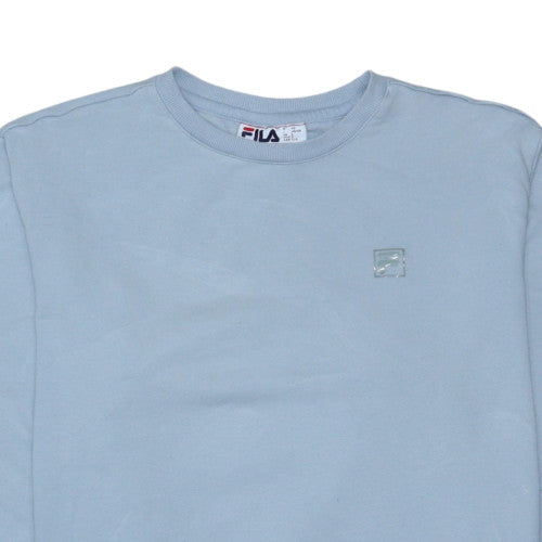 FILA Women Light Blue Crew Neck Pullover Sweatshirt Size L