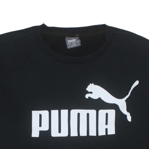 Puma Men’s Black XL Crew Neck Logo Pullover Sweatshirt