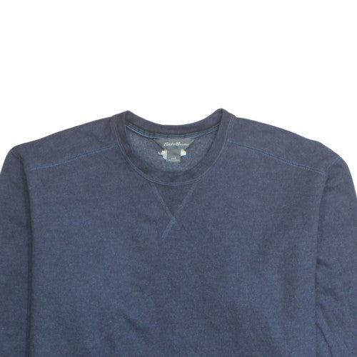 Eddie Bauer Men's Blue L Pullover Cotton Blend Crew Neck Sweatshirt