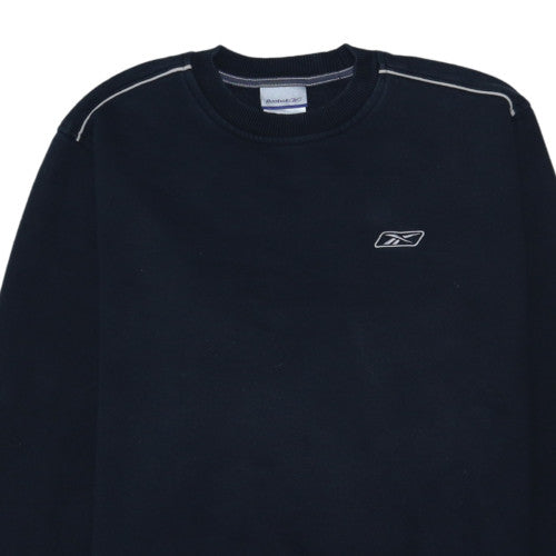 Reebok Men's Black Crew Neck Pullover Sweatshirt L Regular Fit