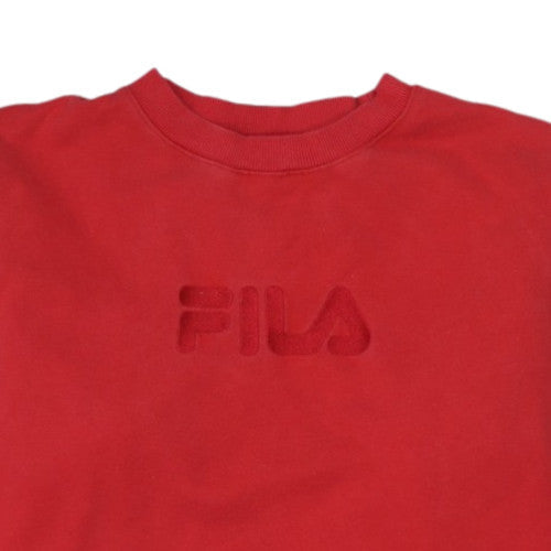 FILA Women's Red Classic Crew Neck Sweatshirt Size 18 Cotton Blend