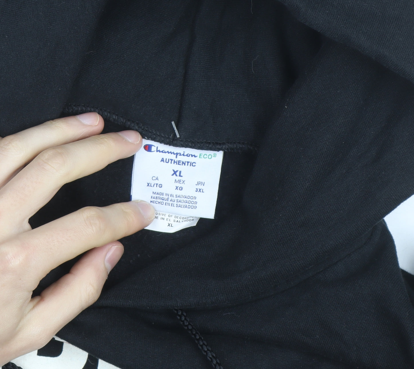 Champion Men's Black Bedford Baseball XL Pullover Hoodie