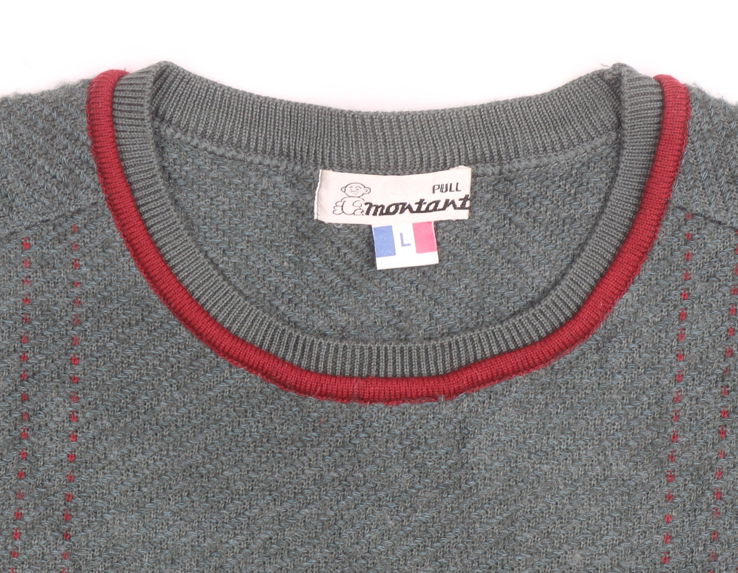Emostar Men's Green Check Knit Pullover Jumper Size L