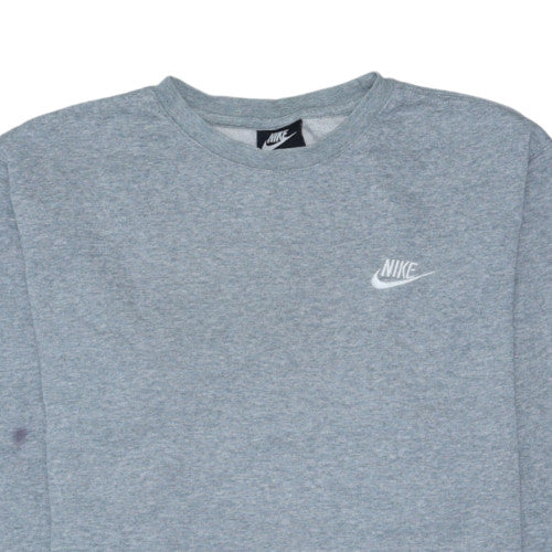 Nike Mens Grey Crew Neck Pullover Sweatshirt M Regular Fit Logo