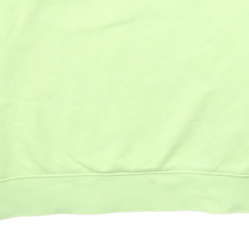 Nike Men Green Crew Neck Pullover Sweatshirt M Fleece Regular Fit