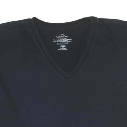 Calvin Klein Men's Black V-Neck Classic Cotton T-Shirt XL