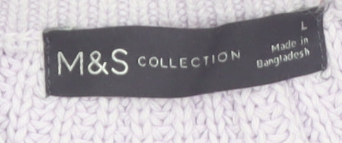 Marks and Spencer Women Lavender Cotton Knit Jumper L