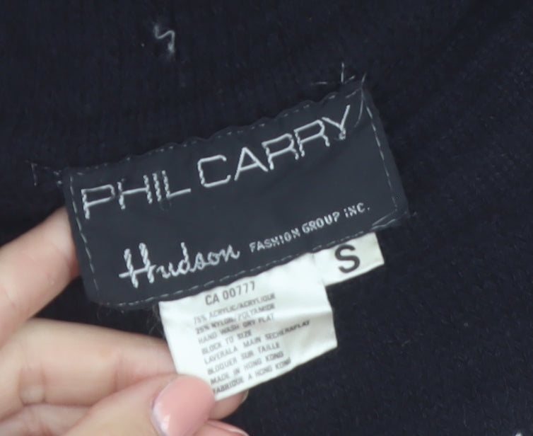 Phil Carry Women's Black Beaded High Neck Pullover Jumper Size S