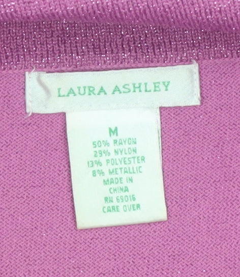Laura Ashley Women’s Purple Glitter Knit Scoop Neck Jumper M
