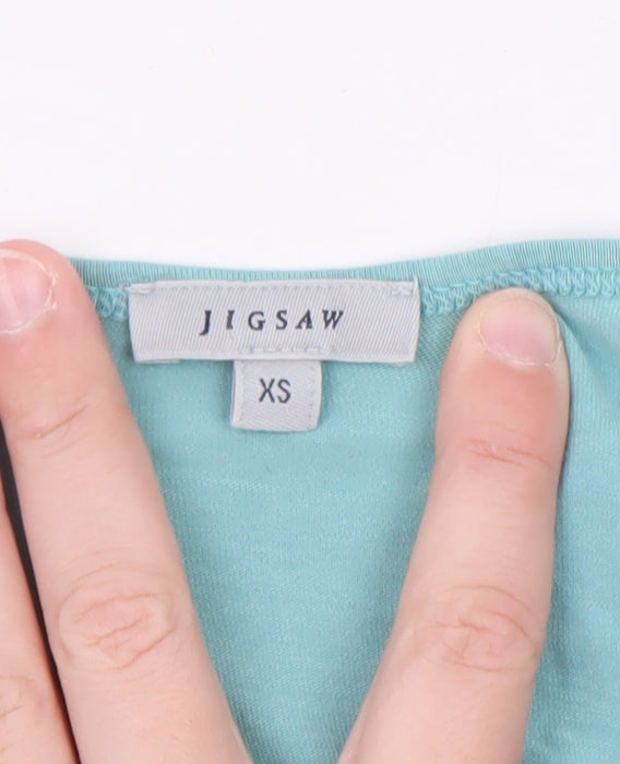 Jigsaw Women's Blue XS Long Sleeve Cotton Basic Top