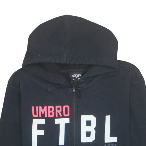 Umbro Womens Black Full Zip Hoodie XL Relaxed Fit Sportswear