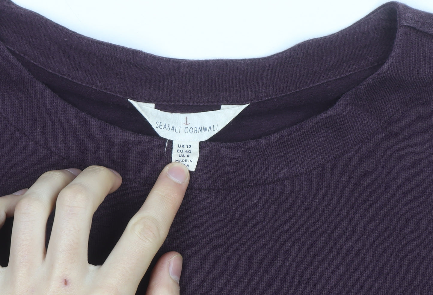 Seasalt Cornwall Women Purple UK 12 Tunic Sweatshirt Cotton Blend