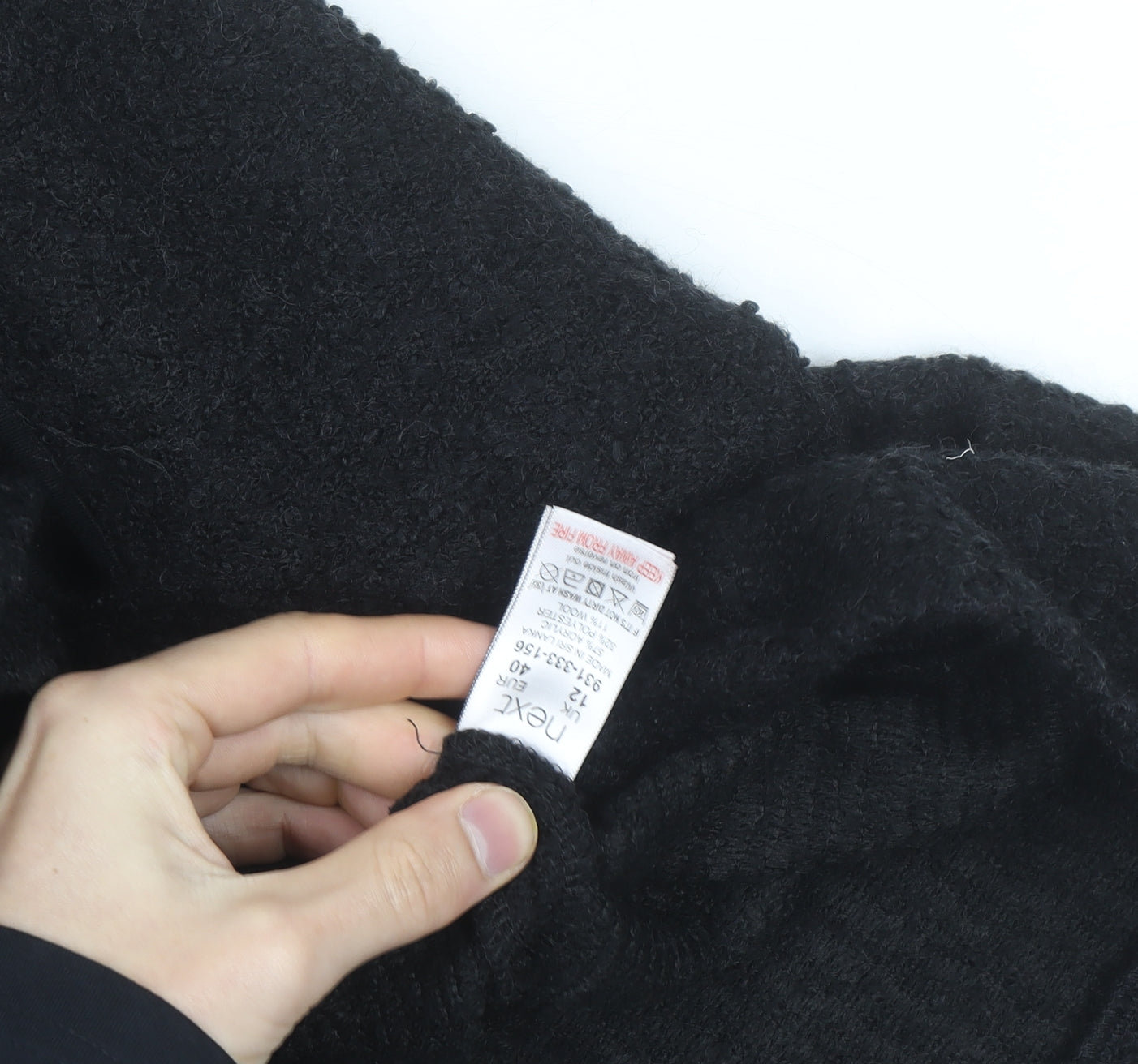 Next Women’s Black Roll Neck Cape Knit Jumper L