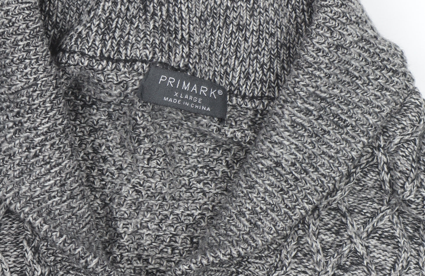 Primark Womens Grey Cable-Knit Button Cardigan XL