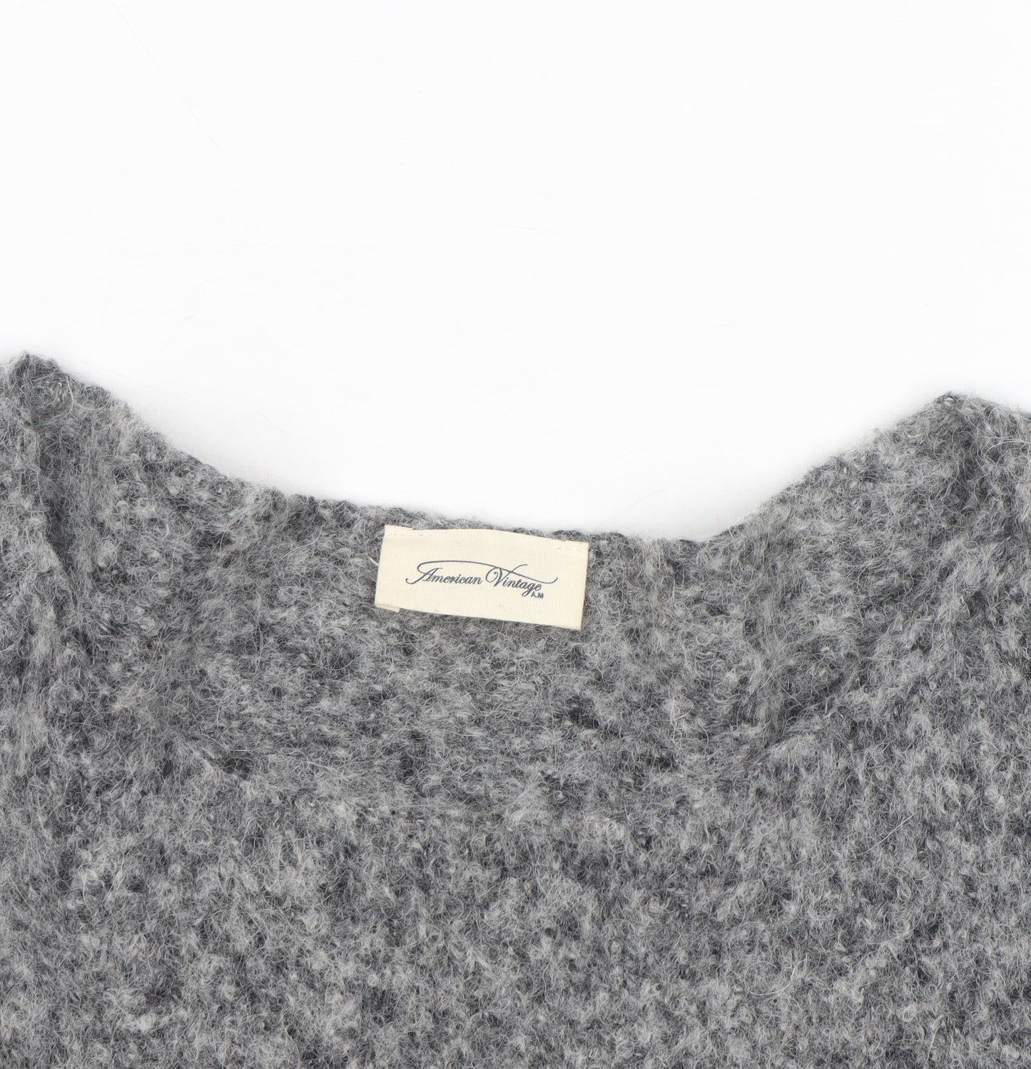 American Vintage Womens Grey Alpaca Wool Blend Relaxed Pullover Jumper L