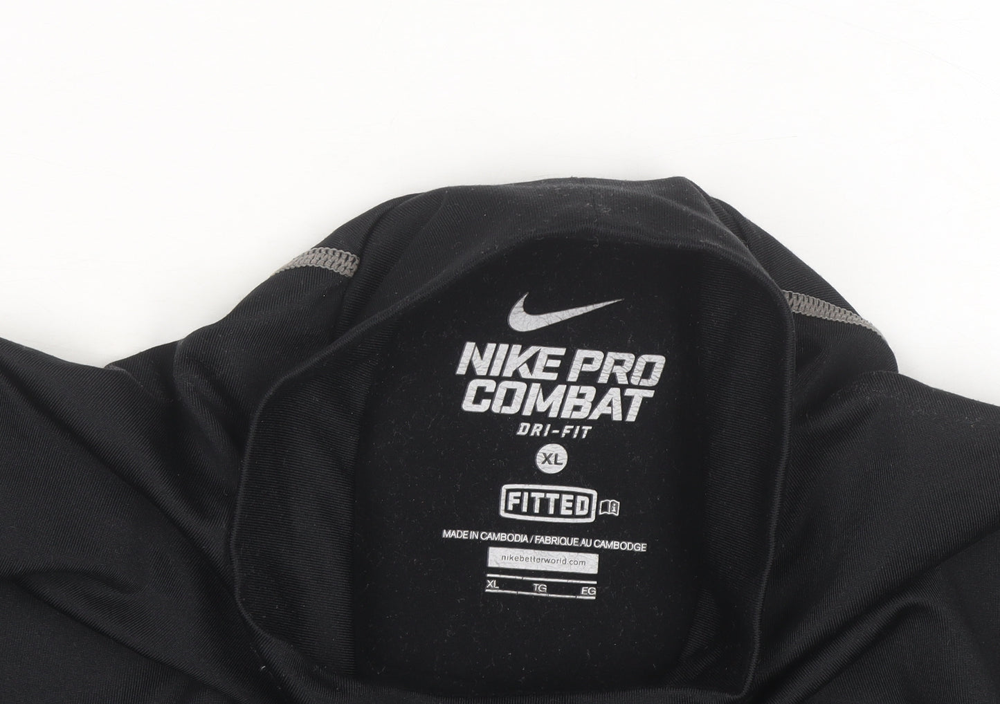 Nike Men's Black XL Pro Combat Dri-Fit Long Sleeve Compression Top