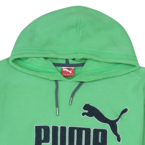 Puma Mens Green XL Pullover Hoodie with Logo and Pockets