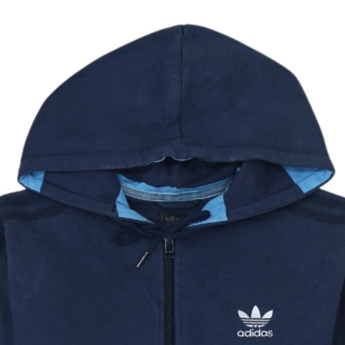 Adidas Men's Blue Full Zip Hoodie Size M Fleece Sportswear