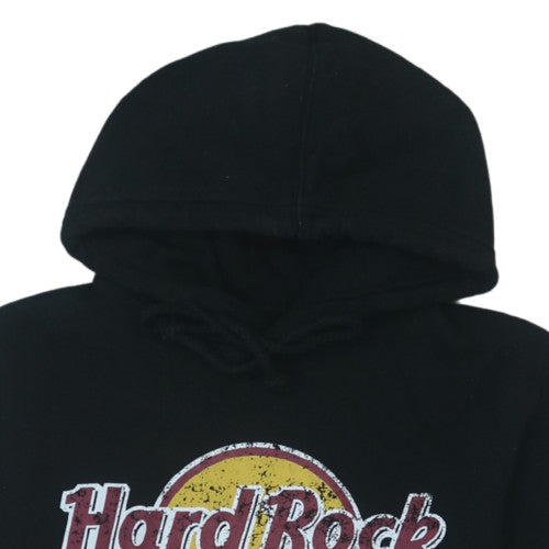 Hard Rock Cafe Rome Men's Black Pullover Hoodie M Fleece