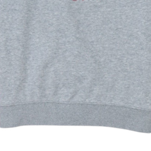 DC Men's Grey and Red Logo Crew Neck Pullover Sweatshirt M