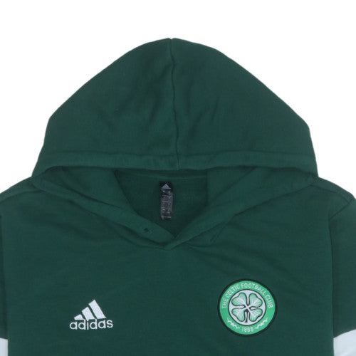 Adidas Mens Green Celtic FC Pullover Hoodie L Cotton Blend