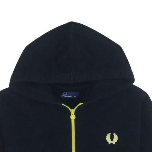 Fred Perry Men’s Black 2XL Full Zip Hoodie with Yellow Trim