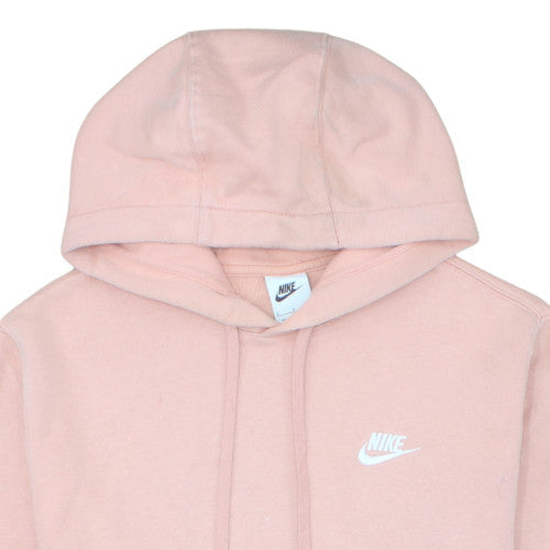 Nike Women's Pink Pullover Hoodie Size S Cotton Blend Logo Sweatshirt
