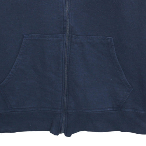 Champion Mens Blue Full Zip Hoodie 2XL Cotton Fleece Sweatshirt
