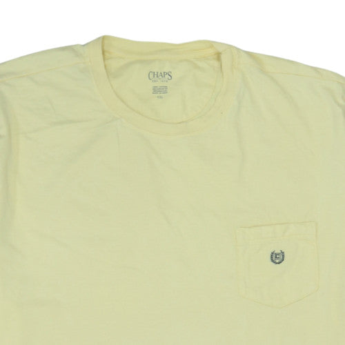 Chaps Men's Yellow Cotton Crew Neck Pocket T-Shirt XXL