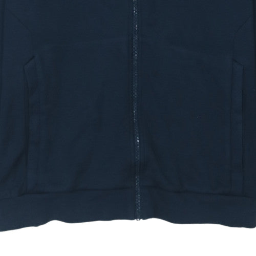 Hugo Boss Men's Blue Full Zip Hoodie XL Logo Cotton Blend