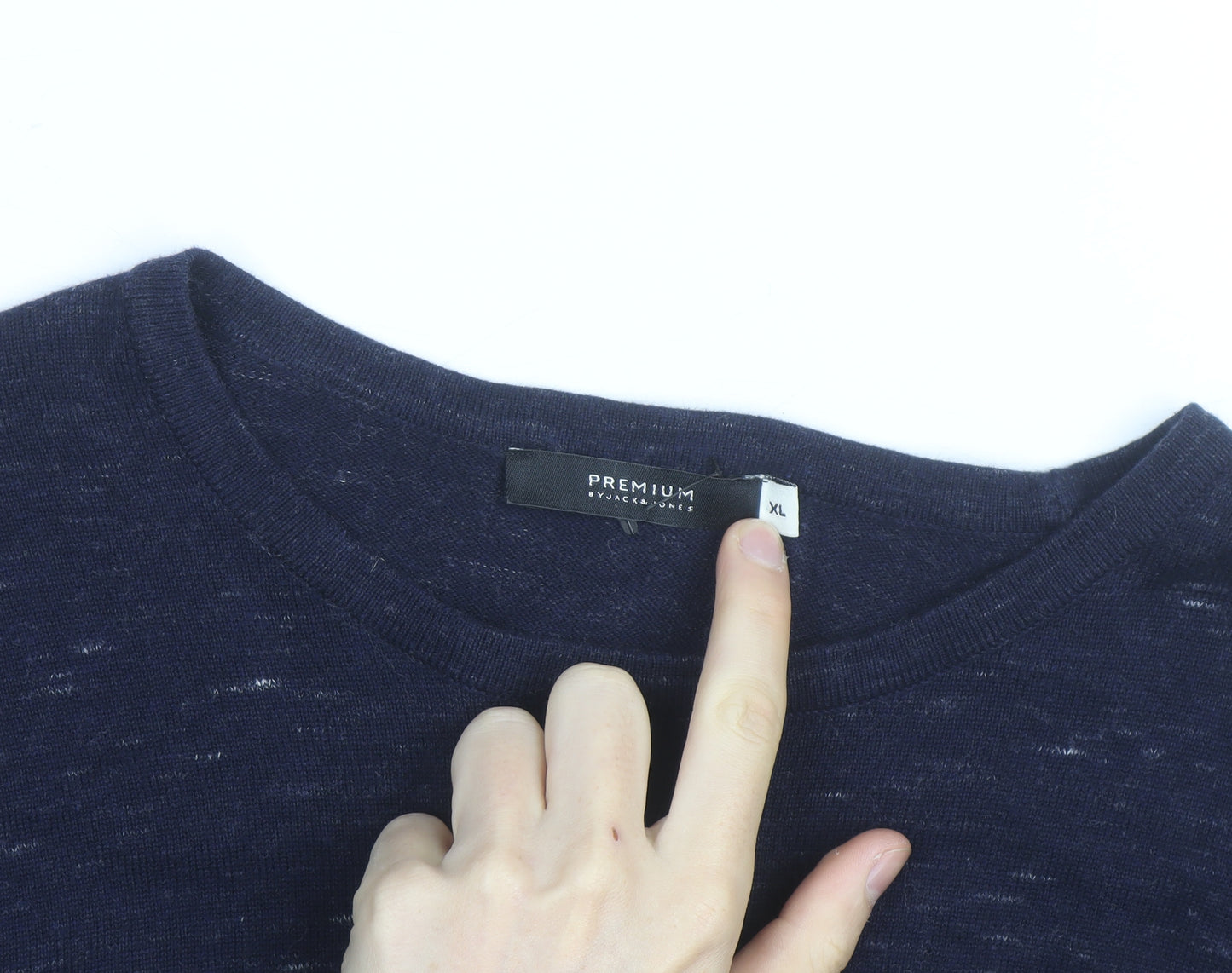 Jack & Jones Men's Blue XL Cotton Blend Crew Neck Pullover Jumper