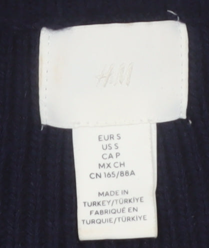 H&M Women’s Blue Puff Sleeve Knit Pullover Jumper Size 8