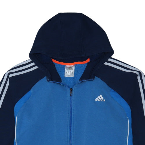 adidas Men’s Blue Full Zip Hoodie 2XL Sports Fleece Sweatshirt