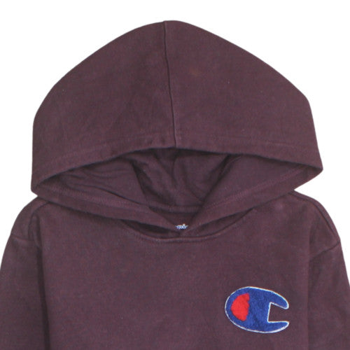 Champion Womens Burgundy Hoodie L Cotton Pullover Casual Sweatshirt
