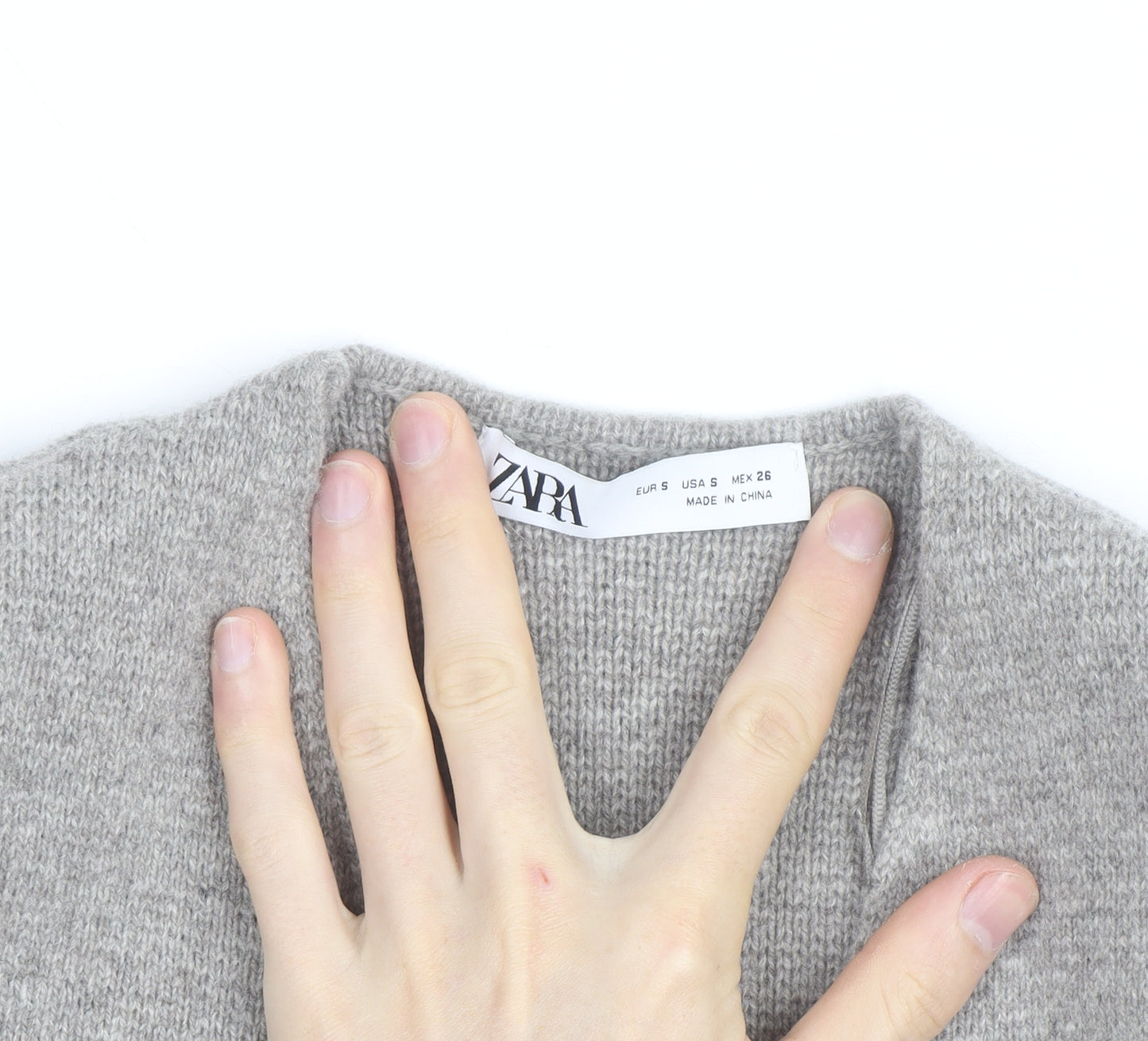 Zara Women Grey Wool Blend V-Neck Cardigan Size S