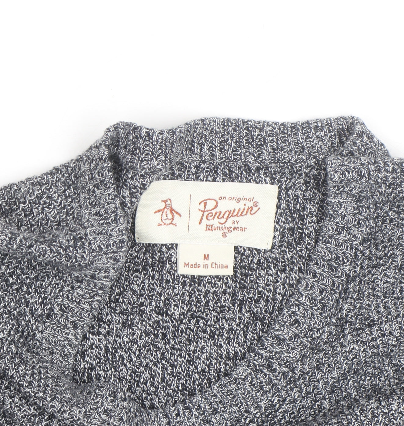 Original Penguin Men's Grey Knit Crew Neck Jumper Size M