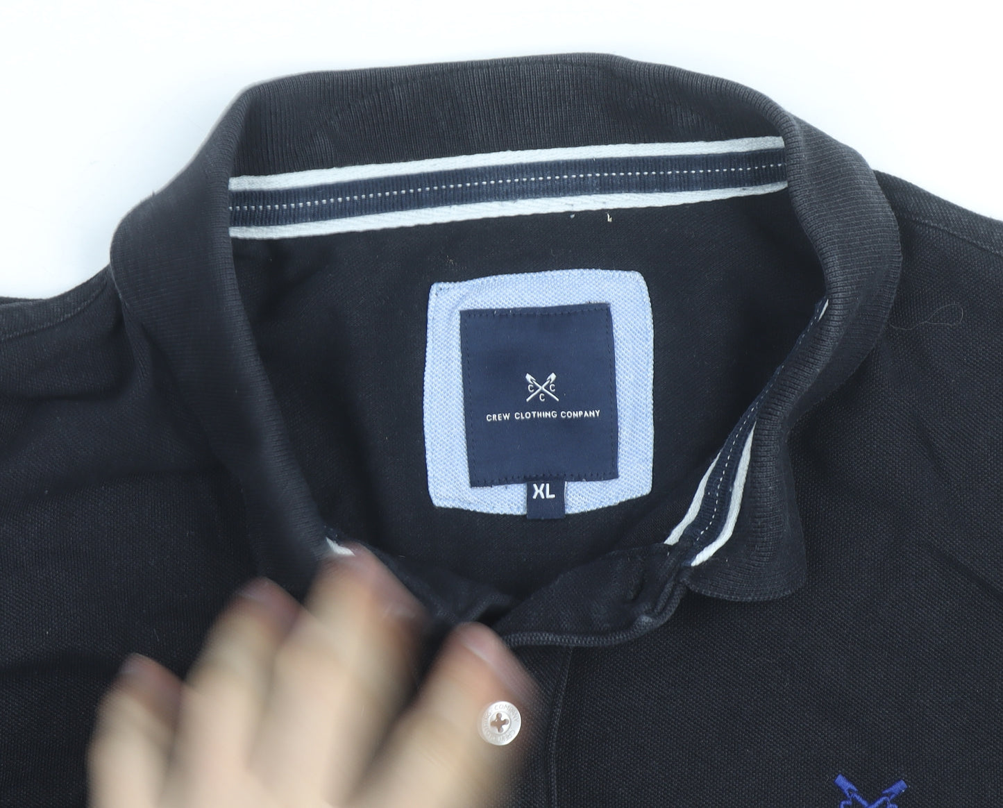 Crew Clothing Company Men's Black Cotton Polo Shirt XL Classic Fit