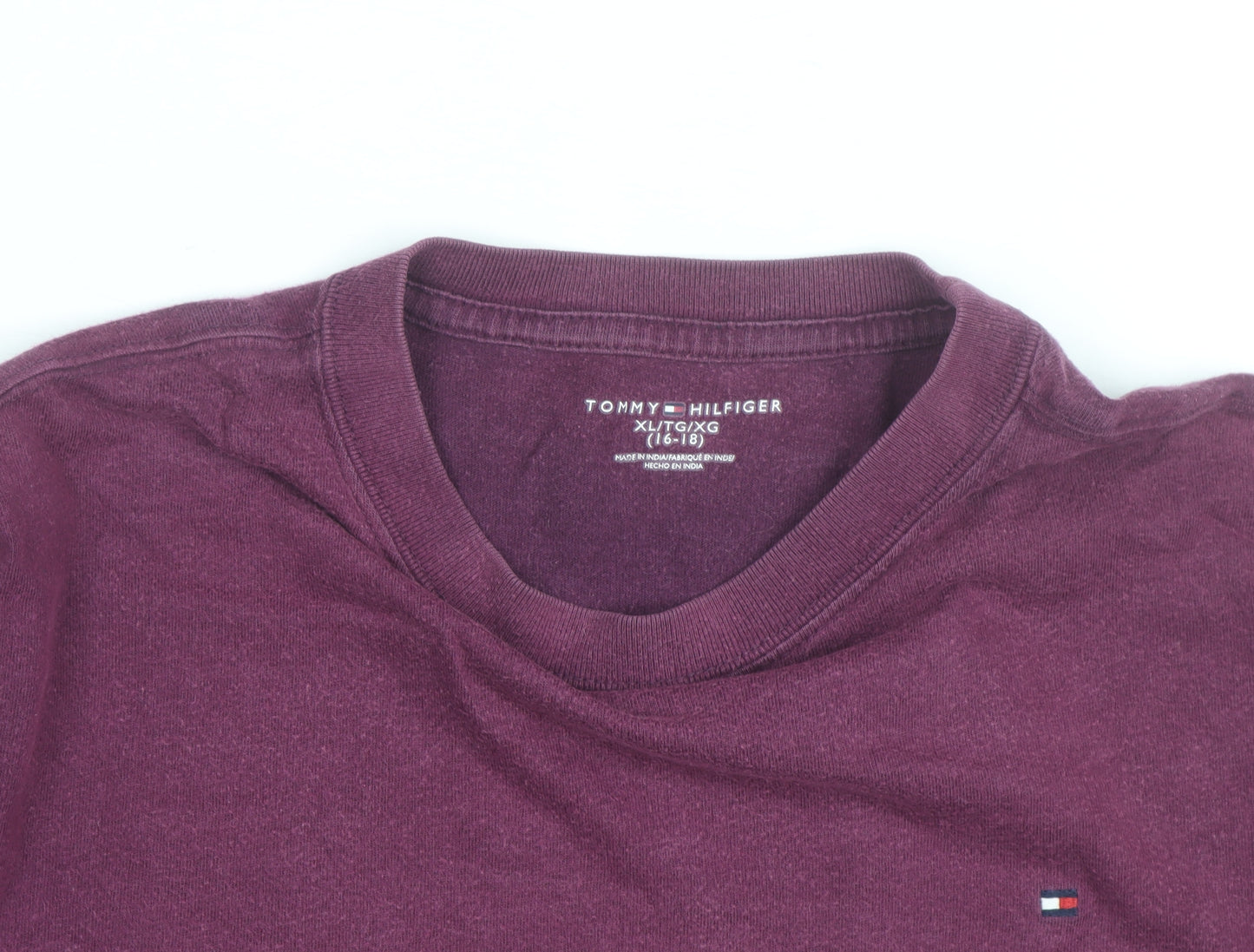 Tommy Hilfiger Boys Purple 16 Years Classic Logo Cotton T-Shirt