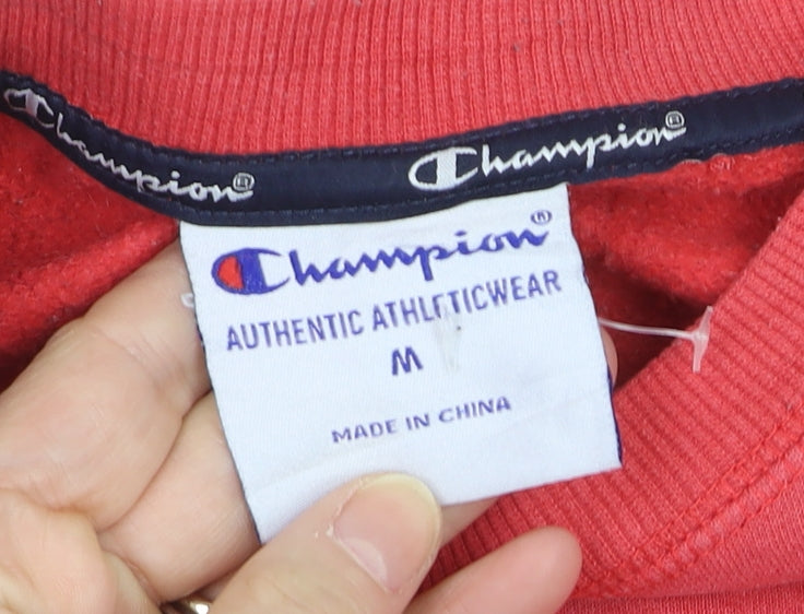 Champion Men's Red Logo Pullover Sweatshirt Size M