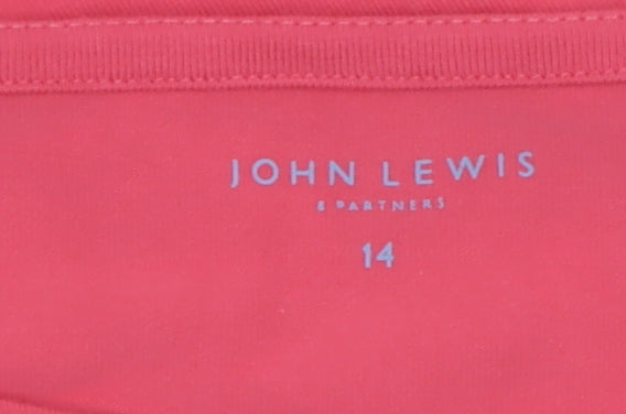 John Lewis Women Red 3/4 Sleeve Cotton Stretch Basic T-Shirt Size 14