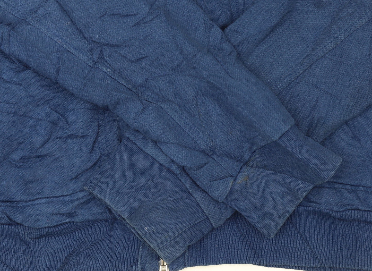 Adidas Originals Women Blue Cotton Track Jacket L Full Zip