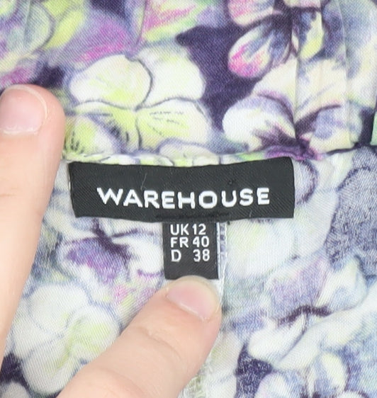 Warehouse Womens Multicoloured Floral Jogger Trousers Size 12