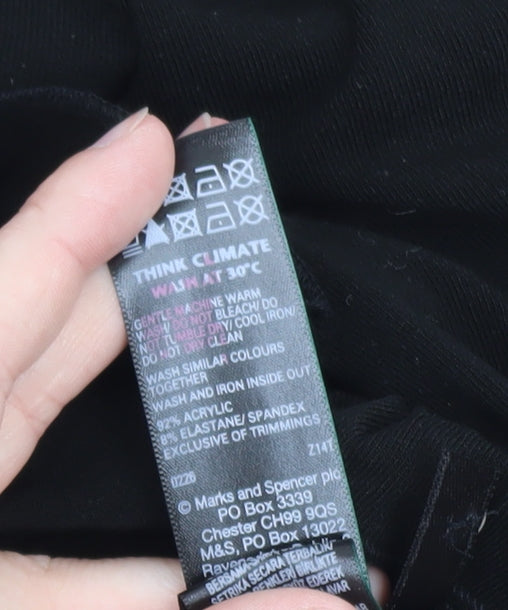 Marks and Spencer Women's Black Ruffle Button Cardigan Size 12