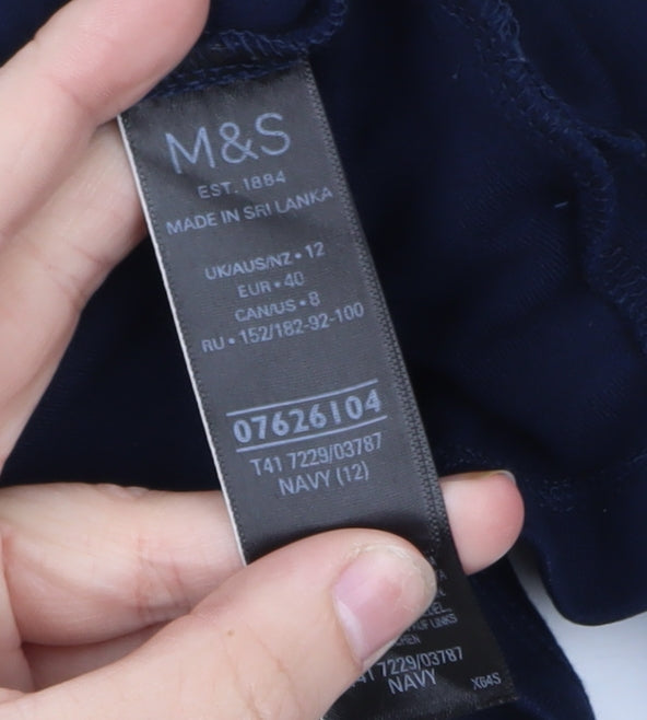 Marks and Spencer Women’s Navy Blue Wrap Jersey Top Size 12