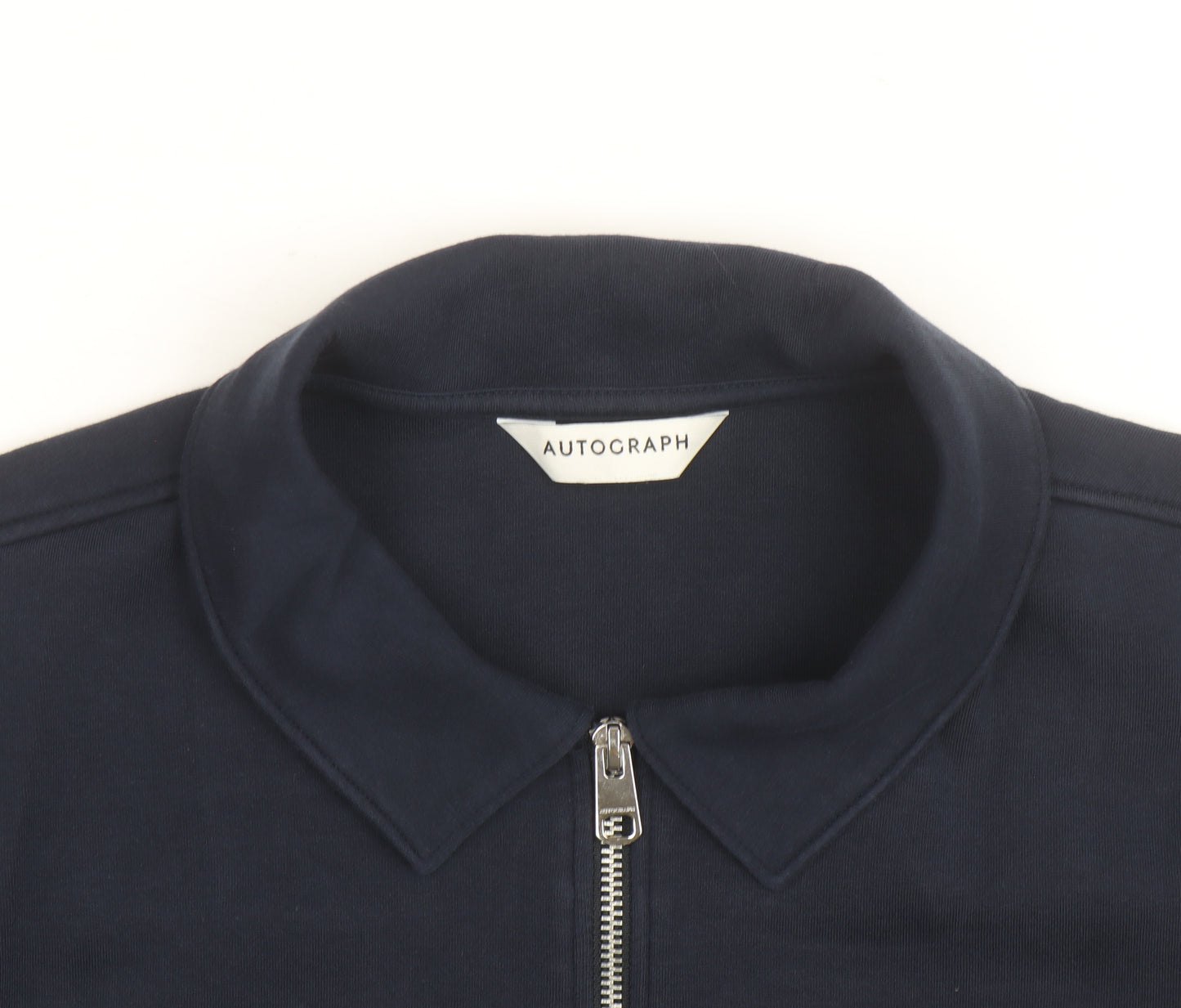 Marks and Spencer Men Blue L Full Zip Cotton Jacket